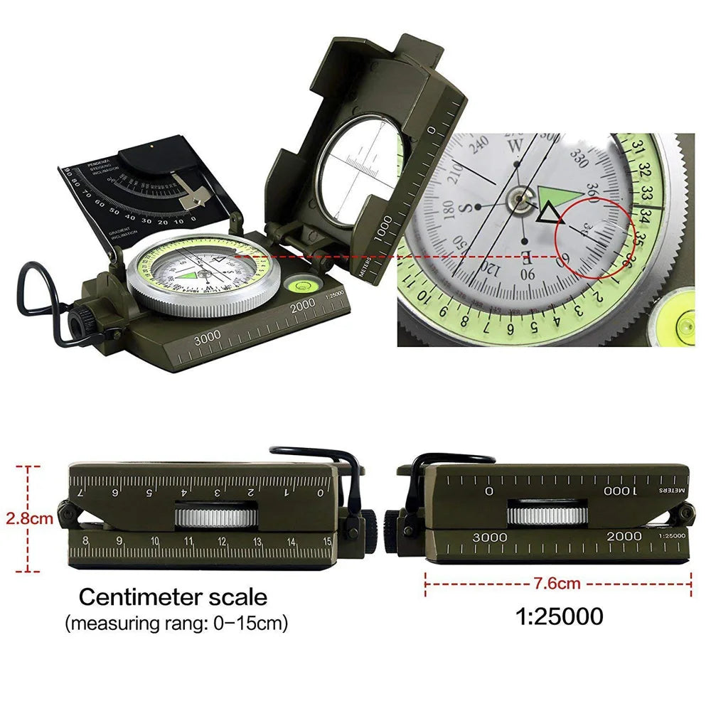 High Precision Outdoor Survival Military Compass