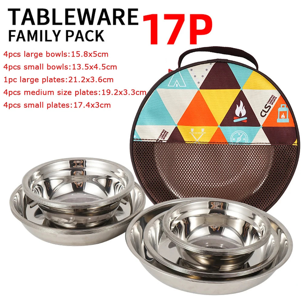 Durable Stainless Steel Outdoor Picnic Tableware