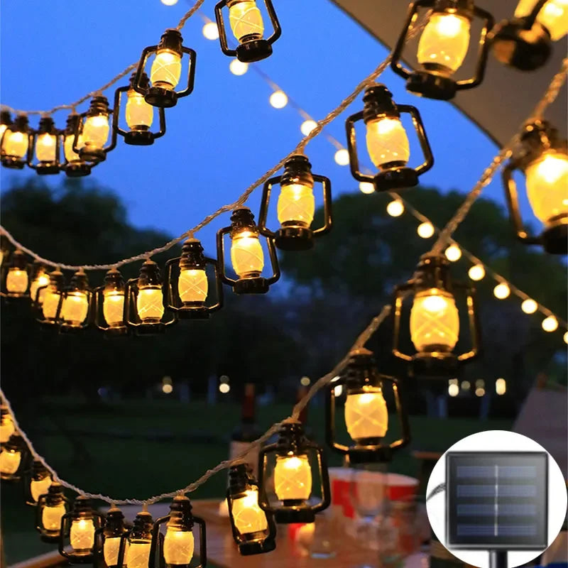 LED Solar Kerosene Bottle Retro Light String