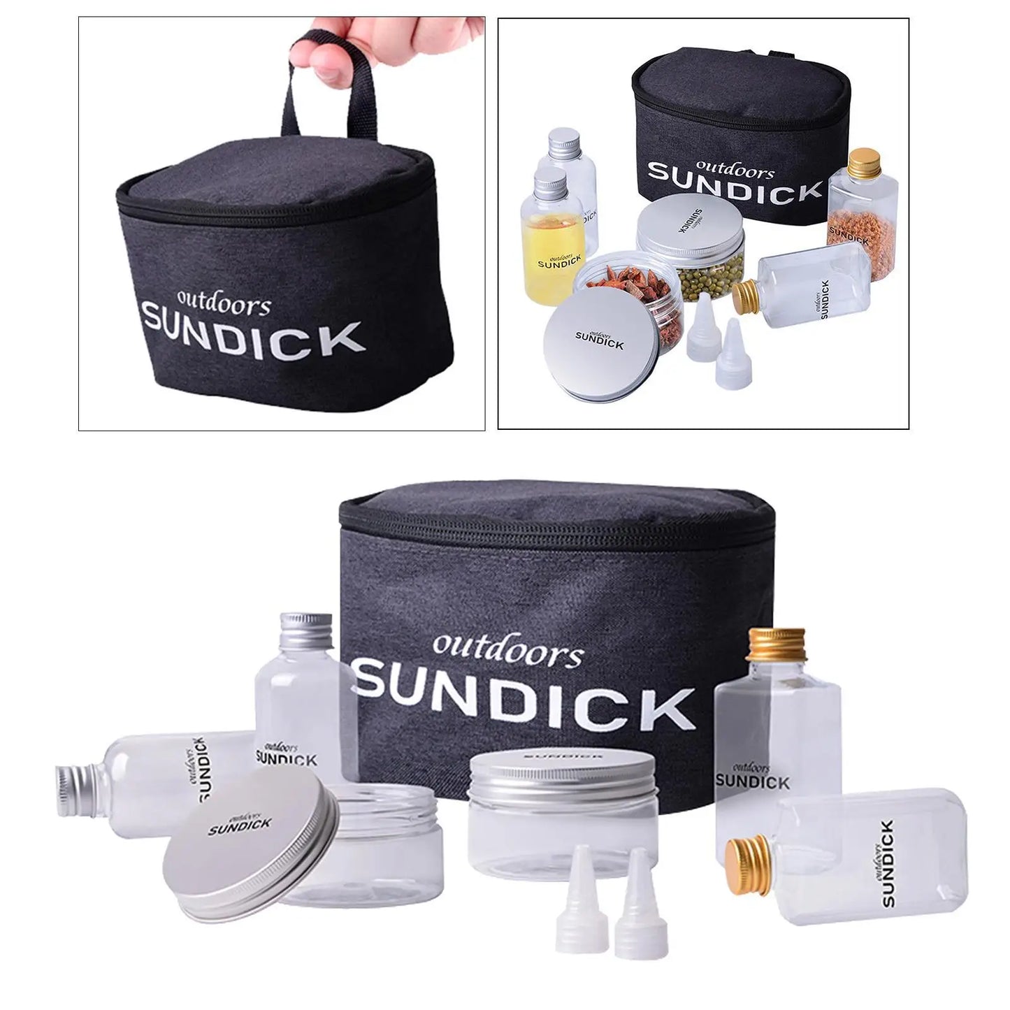 6pcs BBQ Spice Condiment Jar with Carry Bag