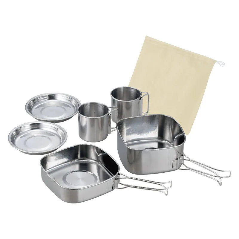 Ultra Light Stainless Steel Outdoor Picnic Pot Kit