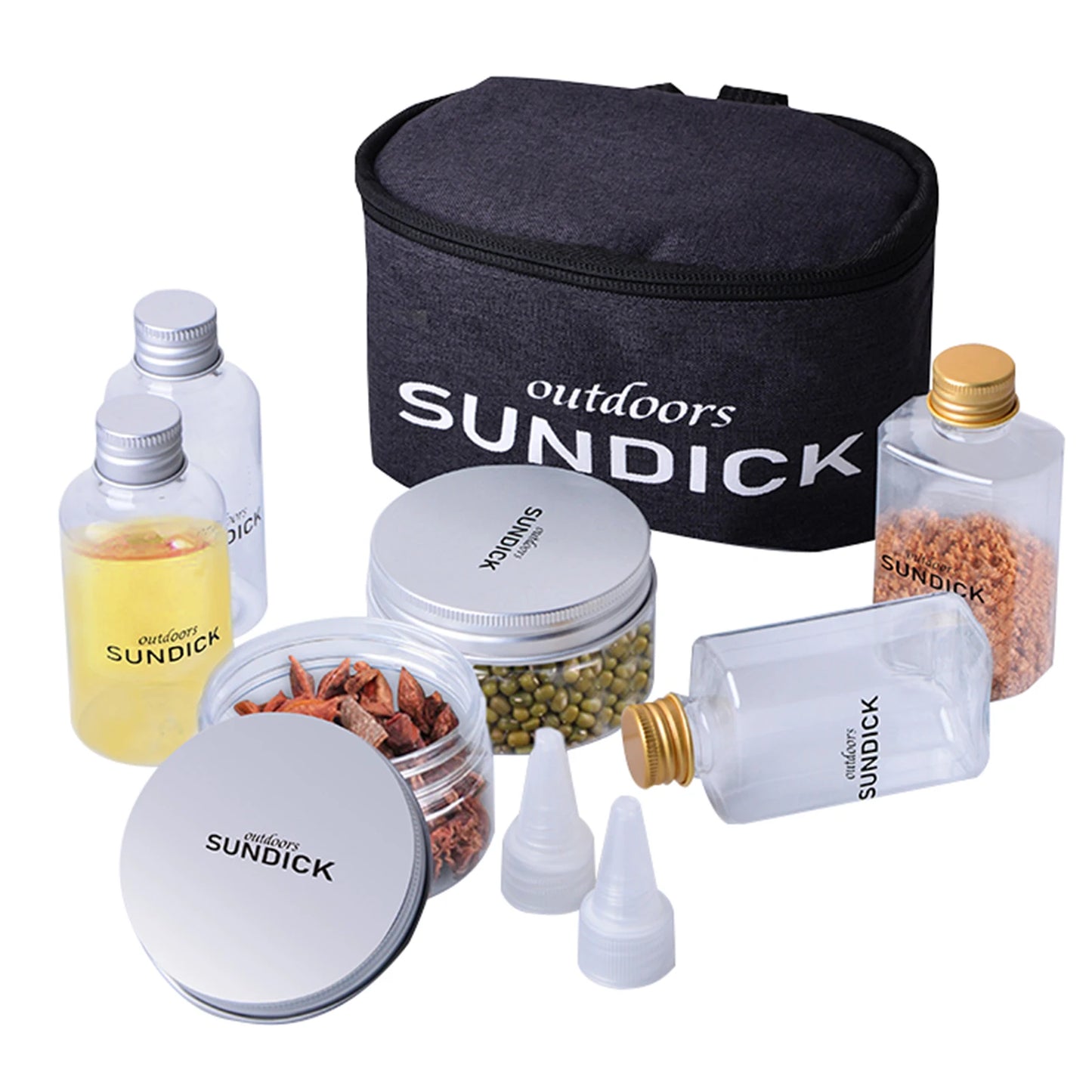6pcs BBQ Spice Condiment Jar with Carry Bag