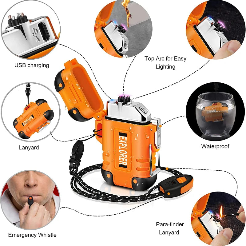 Water/Wind proof Double Arc Lighter USB Rechargeable