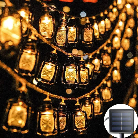 LED Solar Kerosene Bottle Retro Light String