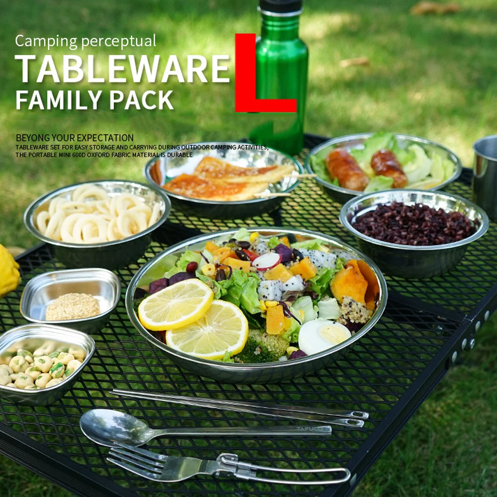 Durable Stainless Steel Outdoor Picnic Tableware