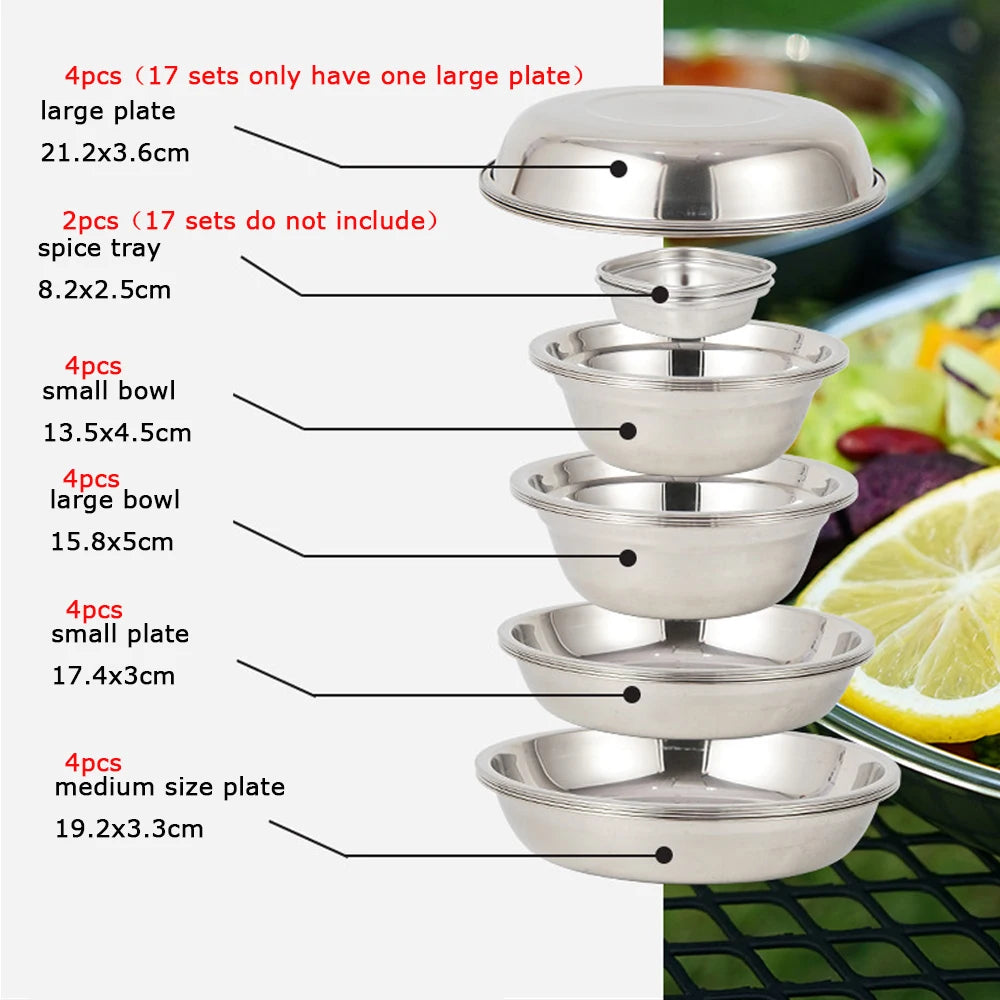 Durable Stainless Steel Outdoor Picnic Tableware