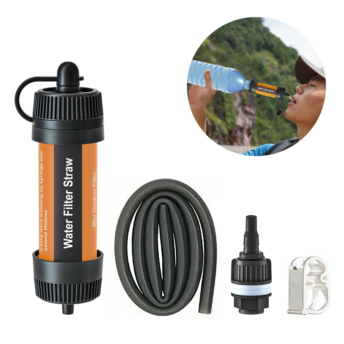 Outdoor Water Filter Straw Portable Water Purifier Survival Gear